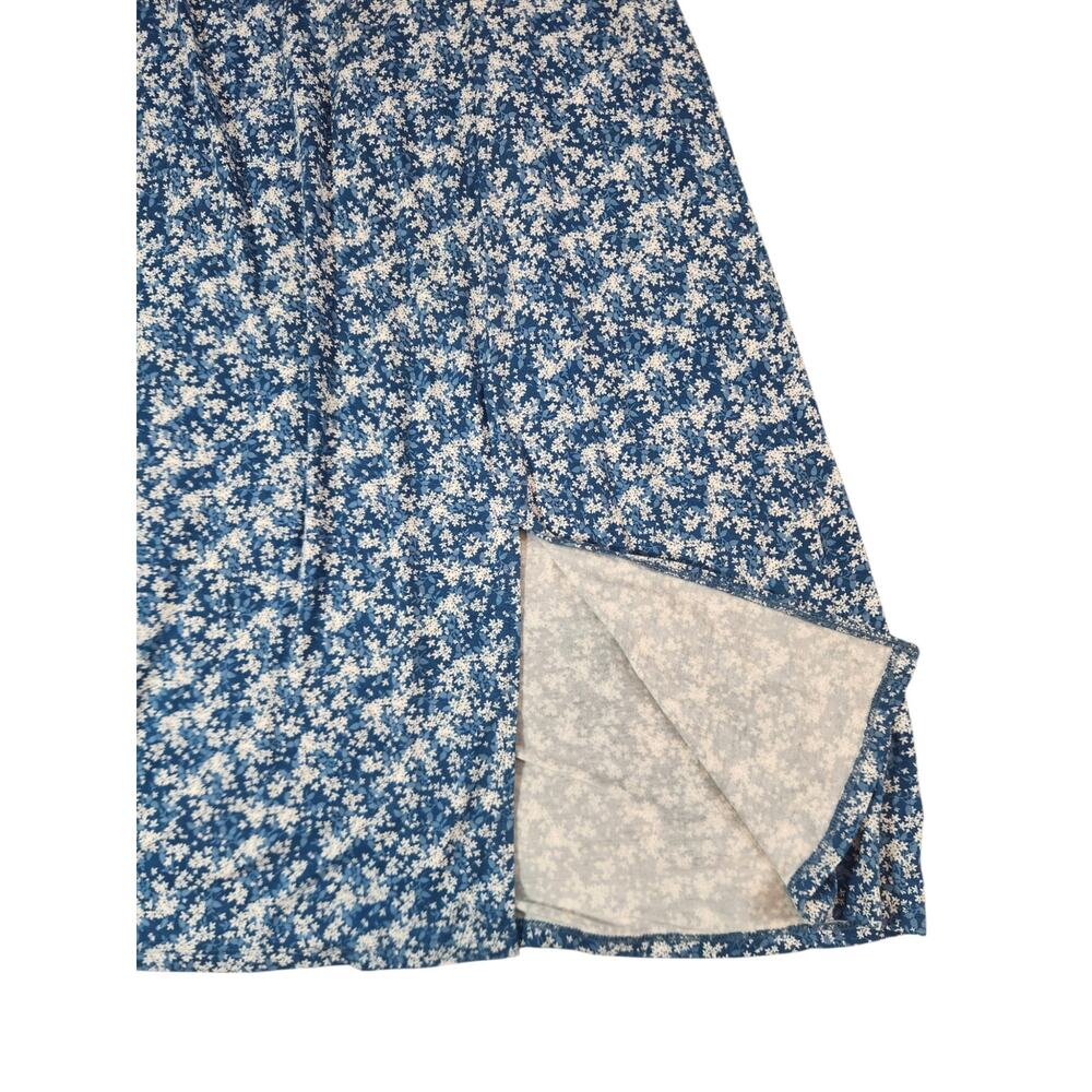LOFT Ann Taylor Petite Blue White Floral Sleeveless Midi Dress Size 6P stretchy - Picture 6 of 9